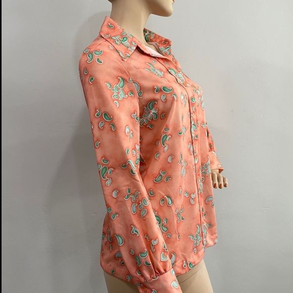 Vintage 70s Polyester Button Down Shirt - Picture 8 of 15